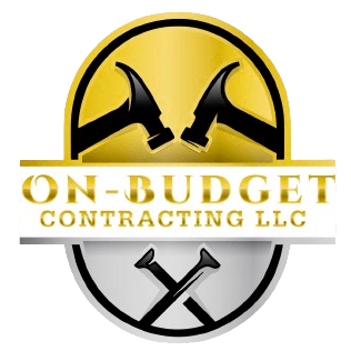 On-Budget Contracting logo — crossed hammers over a gold and silver crest